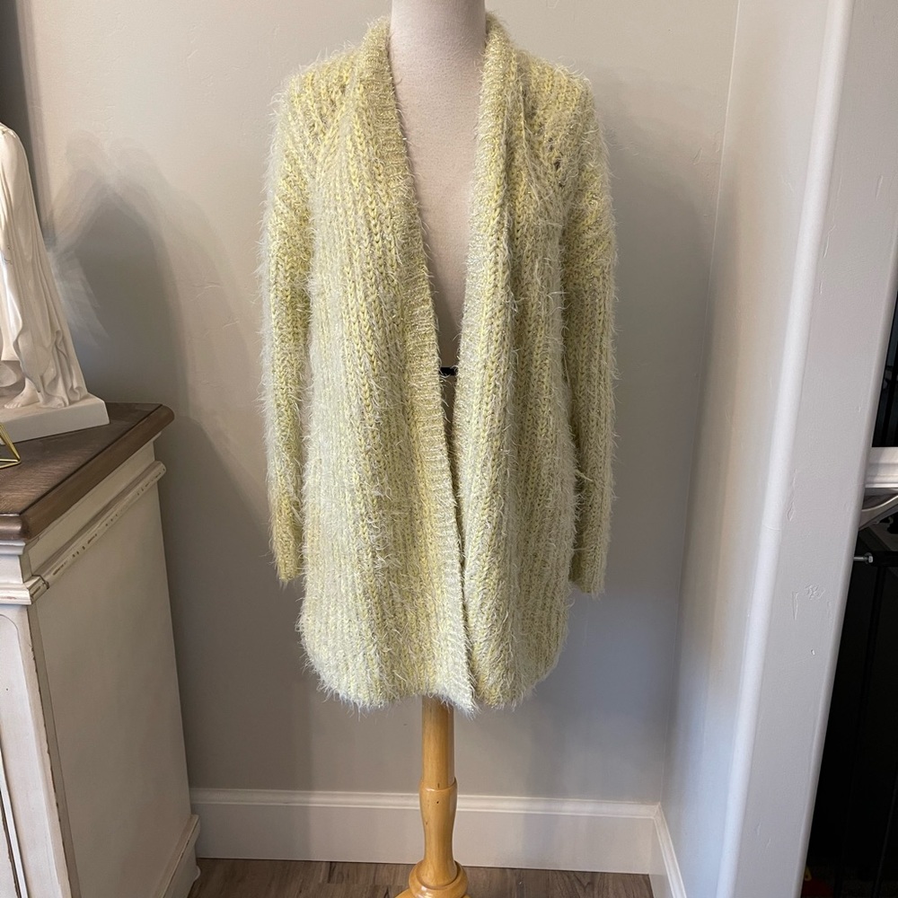 Anthropology Chartreuse Cardigan